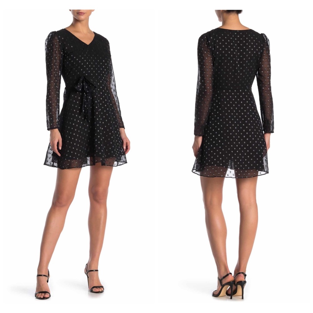 Walter Baker Mini Metallic Polka Dot Dress